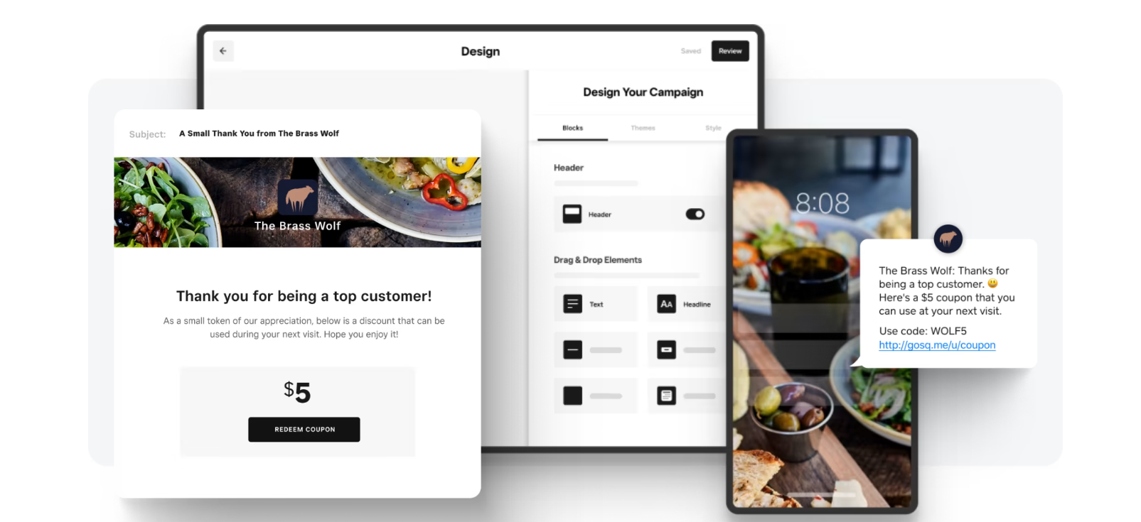 screenshot of Square Marketing